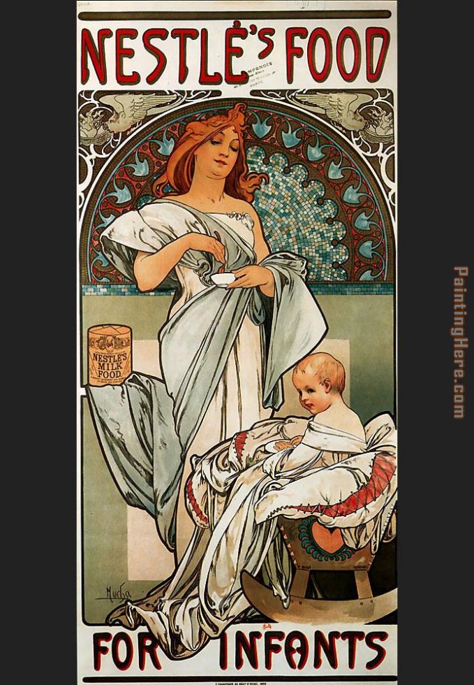 Nestles Food for Infants painting - Alphonse Maria Mucha Nestles Food for Infants art painting